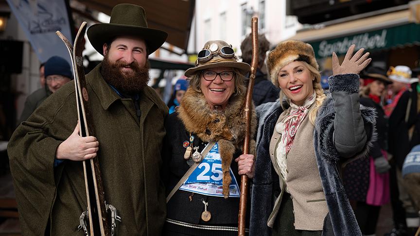 Silvia beim Nostalgie-Skirennen