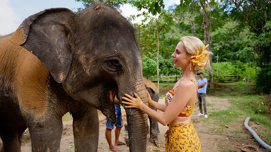 © ORF/ Silvia Schneider GmbH/ Juraj Melicher Silvia macht unvergessliche Erfahrungen im Elefantenschutzgebiet Phukets.