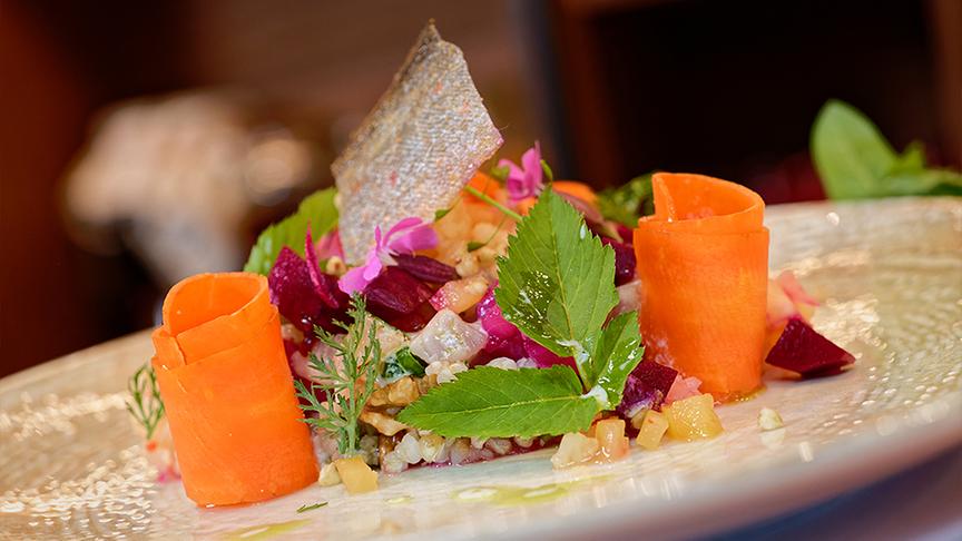 Saibling-Ceviche mit fermentiertem Gemüse
