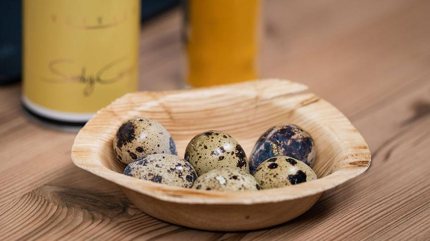 Wachteleier für die Veloute am Montag.