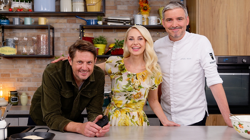 Silvia Schneider mit Hannes Müller und Manuel Ressi.