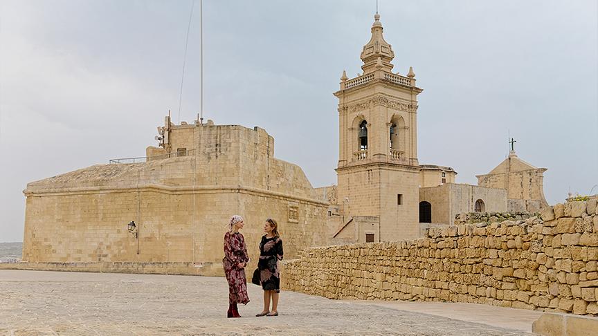 Silvia in Victoria, der Hauptstadt der maltesischen Insel Gozo, die große Kathedrale. 