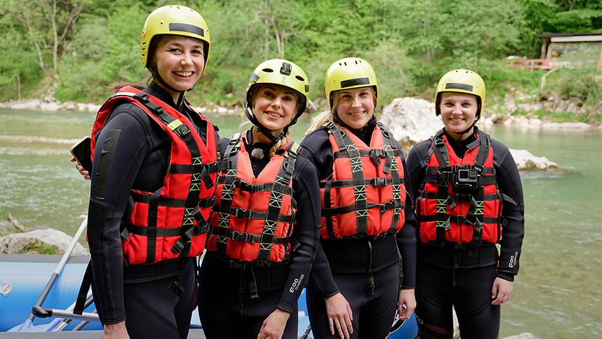© ORF/ Silvia Schneider GmbH/ Juraj Melicher Silvia beim Wildwasser Rafting an der Saalach
