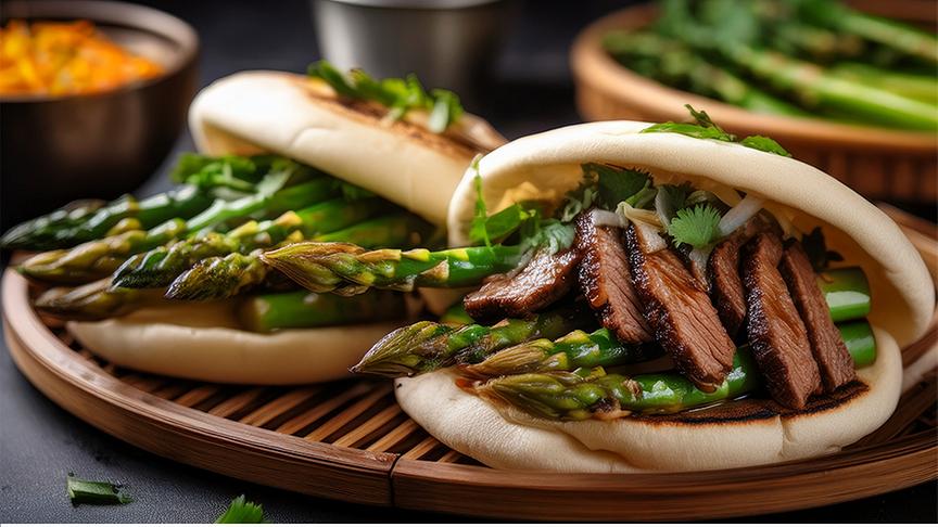 © Julian Kutos Bao Buns mit Spargel und Rind