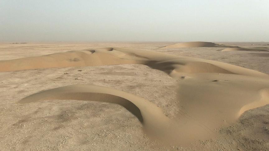 Sanddünen bilden interessante Formationen in der Wüste