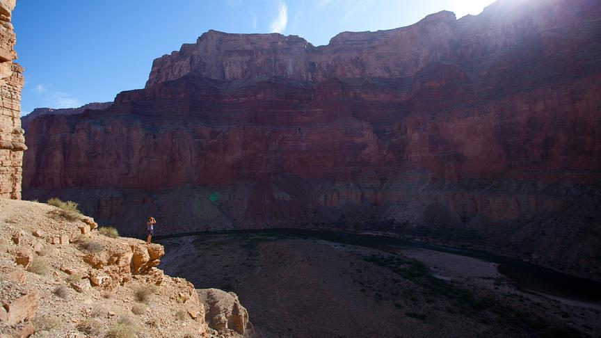 Im Bild: Die Dichte der Wildtiere ist im Grand Canyon sehr gering. Oft muss das Team Tage lang warten, bis sie eine gute Aufnahme bekommen.
