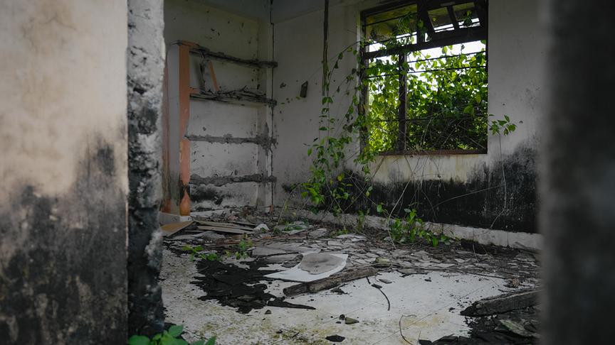 © Foto: ORF/pre tv/Varun Alagar Surendran Im Bild: Vom Tsunami zerstörtes Gebäude, Nikobaren (Indien).