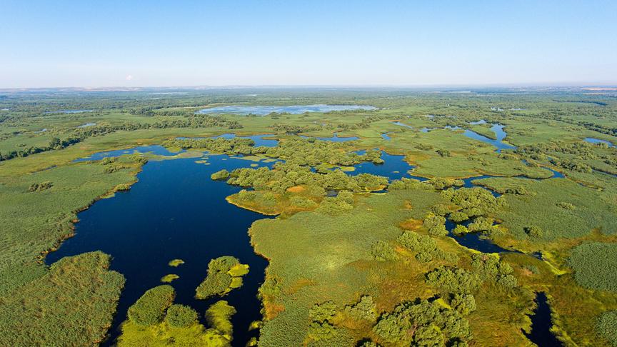 © Foto: ORF/WDR/Tesche Dokumentarfilm Im Bild: Donaudelta aus der Luft.
