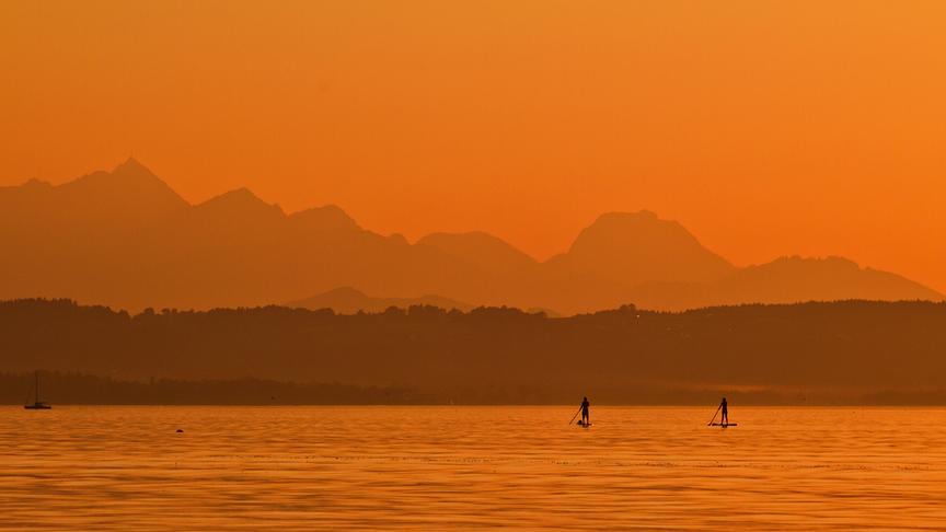 © Foto: ORF/Nautilusfilm/Andreas Hartl Im Bild: StandUpPaddler am Chiemsee.