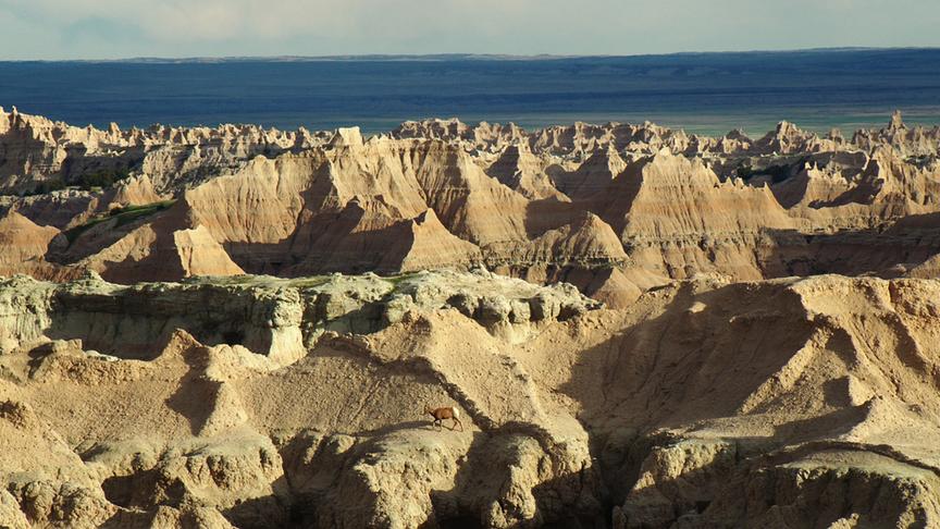 Im Bild: Badlands von South Dakota.
