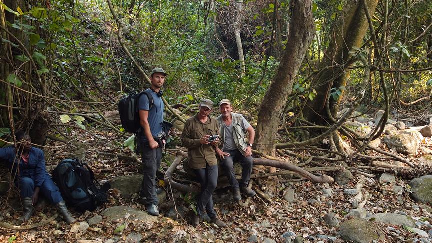 Im Bild: Michael Müllner (Ton), Regisseur Harald Pokieser, Christian Stolz (Kamera).