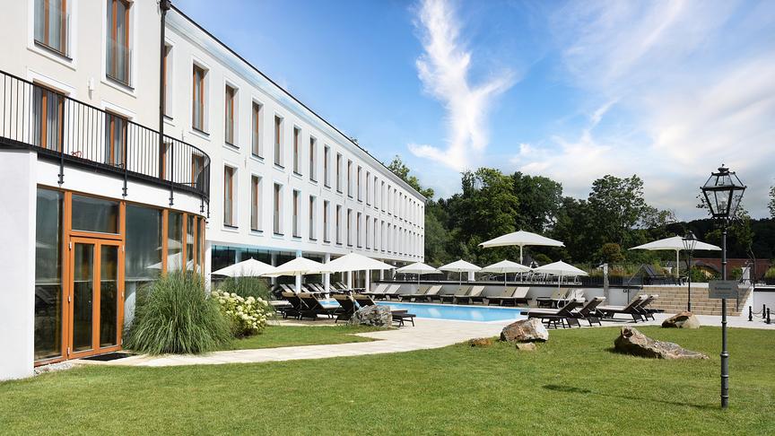Blick auf die Poollandschaft