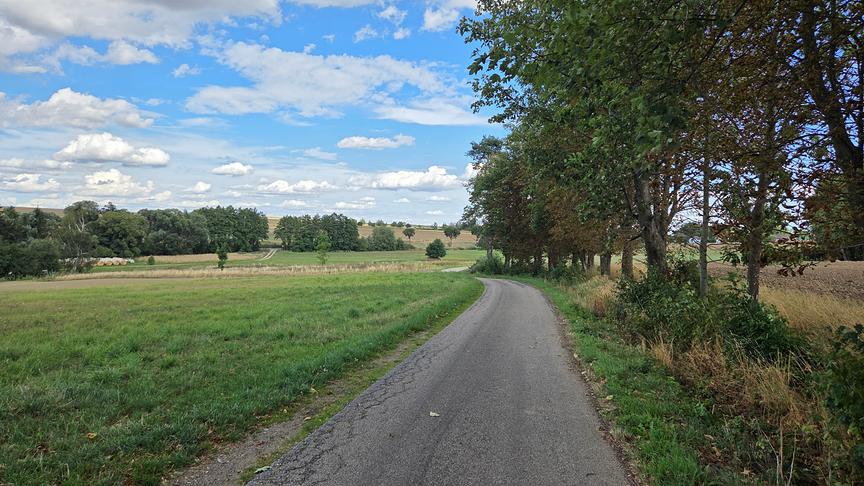 Schönwetterwolken zieren den Radweg Thayarunde in Großau bei Raabs an der Thaya