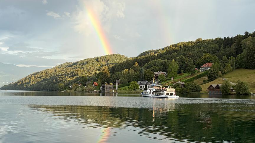 Millstätter See nach Gewitter mit Regenbogen