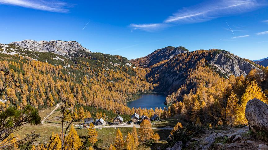 © Hannes Persolja Goldener Herbst auf der Tauplitzalm. Blick zum Steirersee. (Hannes Persolja)