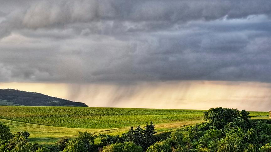Zu sehen sind schöne Regenfahnen am Abend in der Nähe von Statzendorf. (Günther Gravogl)