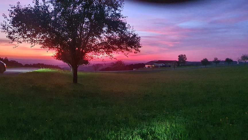 © Franz Schmalwieser Blick von Neustadtl nach Westen Purpurner Sonnenuntergang vor ein paar Tagen. (Franz Schmalwieser)