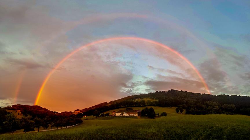 © Harald Haselsteiner Regenbogen über dem Mitterberg im Mostviertel. (Harald Haselsteiner)