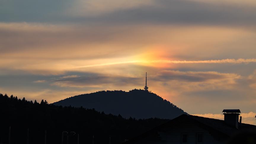 Ein Halo über dem Gaisberg (Salzburg).