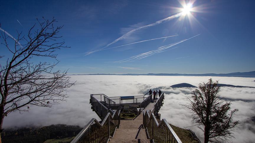 © Christian Hohenecker Hohe Wand - Blick über den Sky-Walk auf das Nebelmeer. (Christian Hohenecker)