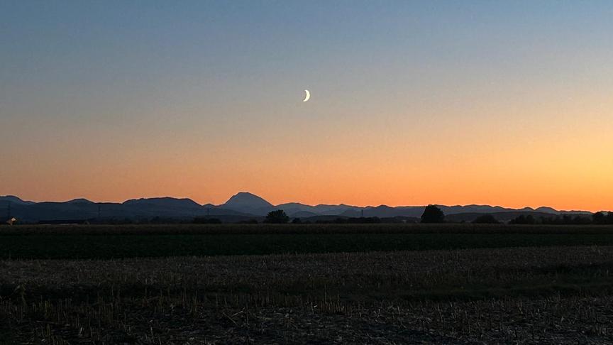 Sonnenuntergang vom Schulberg in Stattersdorf mit Ötscherblick
