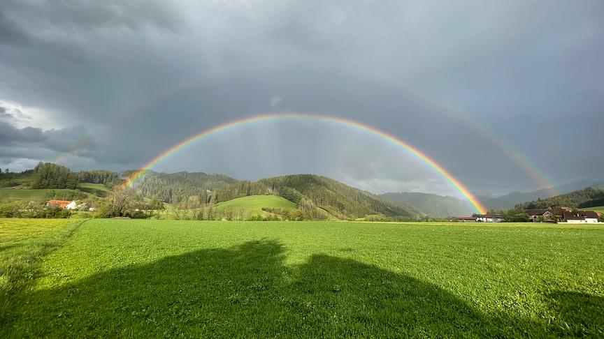 © Ingrid Sturm Wunderschöner Regenbogen über Allerheiligen im Mürztal. (Ingrid Sturm)