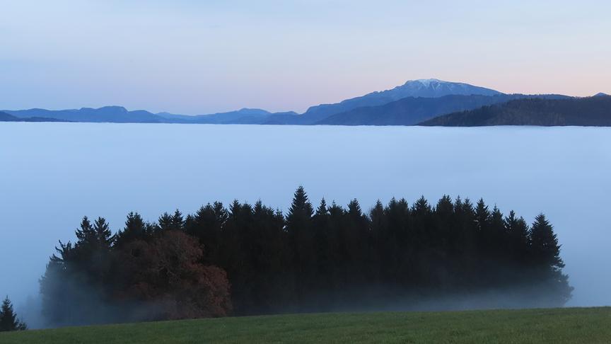 Ein herrlicher Novembertag am Grestner Hochkogel, im Hintergrund der Ötscher (Rudolf Kößl)