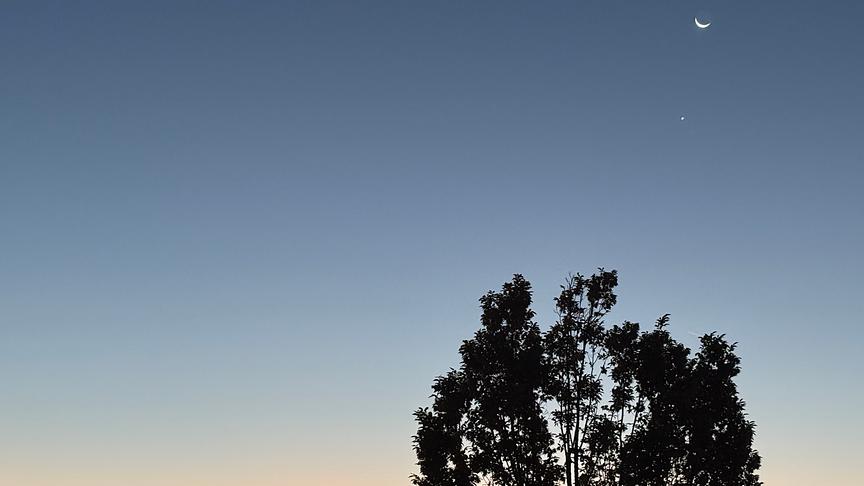 © Sylvia Gallioth Der Himmel mit Morgenrot, Mond und Stern Steinbrunn aus aufgenommen (Sylvia Gallioth)