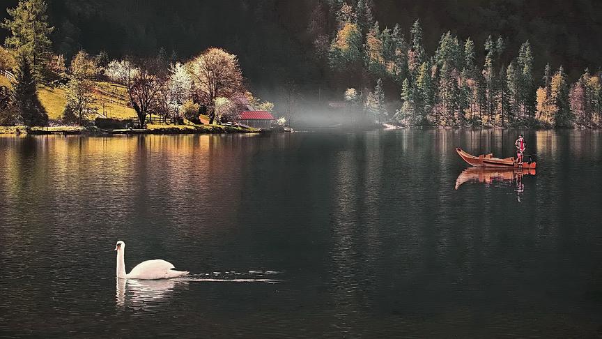 © Peter Grill Ein Frühlingsmorgen am Hallstättersee alles Natur. (Peter Grill)