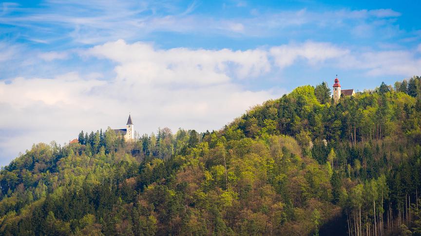 © Marco Staubmann Die beiden Kirchen auf dem Josefsberg und dem Johannesberg in St. Paul im Lavanttal. (Marco Staubmann)