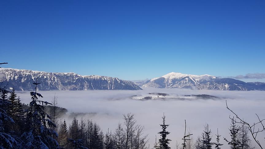 © Bettina Welser Blick auf Schneeberg (links) und Rax (rechts) vom Pinkenkogel aus. (Bettina Welser)