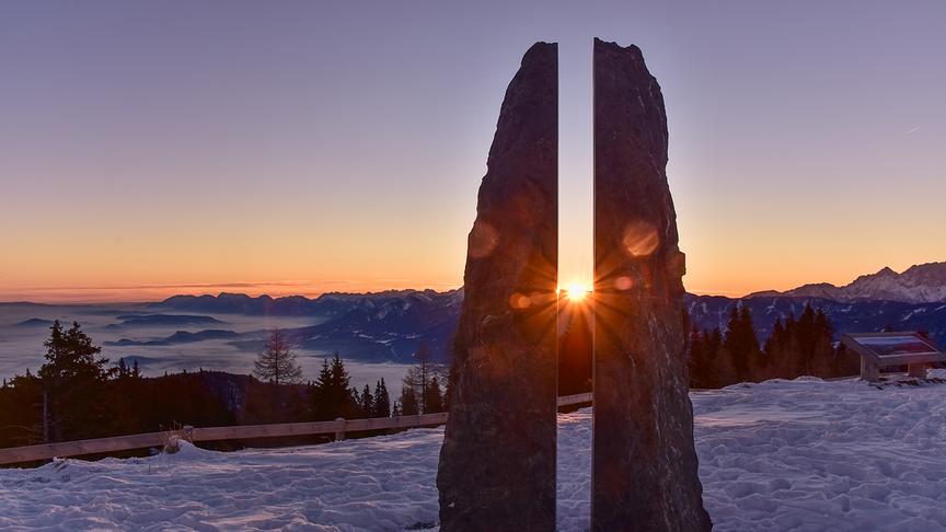 © Unterrainer Lydia Ein traumhafter Sonnenaufgang am Sonnentor des Roßkofels. (Unterrainer Lydia)