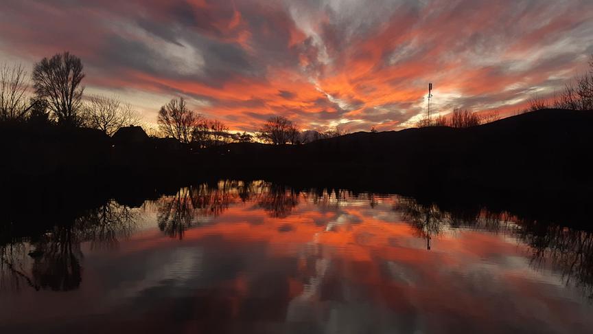 © Pia Pieler Traumhafter Sonnenuntergang am Pielerteich in Guntramsdorf. (Pia Pieler)