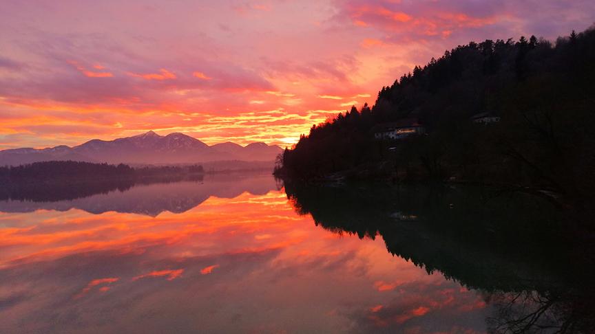 © Andreas Fux Sonnenuntergang am Völkermarkter Stausee. (Andreas Fux)