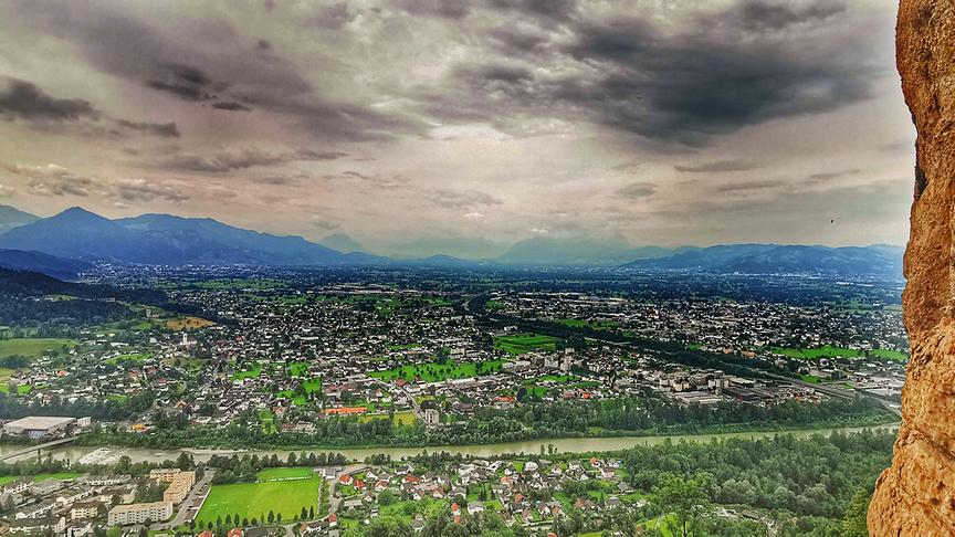 © Edgar Laengle Nördliches Rheintal Schwarzach bis Dornbirn. Foto am Klettersteig Känzele Bregenz. (Edgar Laengle)