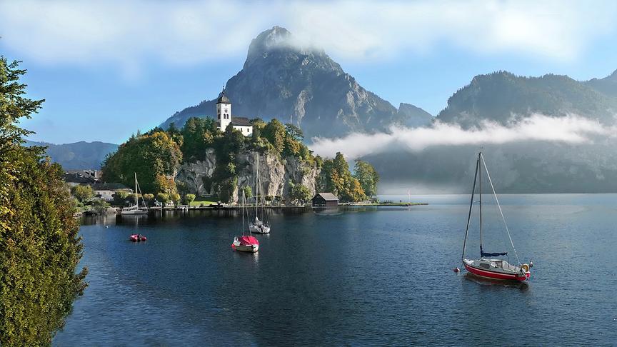 © Peter Grill Ein schöner Spätsommerherbst in Traunkirchen mit Traunstein. (Peter Grill)