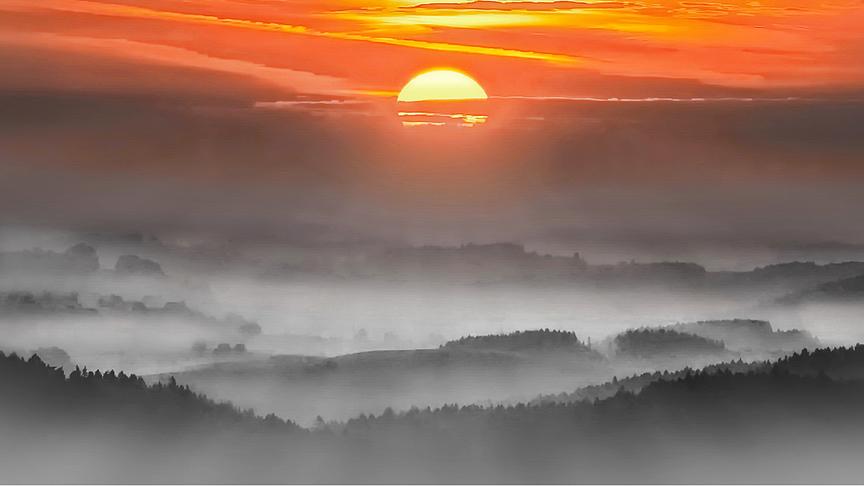© Peter Grill Sonnenaufgang heute im Hausruck von Wolfsegg aus aufgenommen. (Peter Grill)