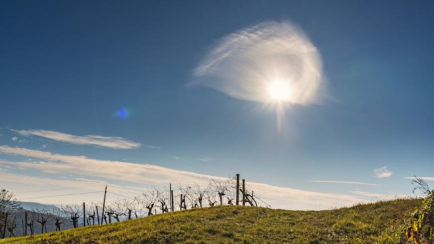 © Herbert Fauster Auf dem Weinweg der Sinne in St. Anna in der Oststeiermark sah ich diese Wetterphänomene am Himmel. (Herbert Fauster)