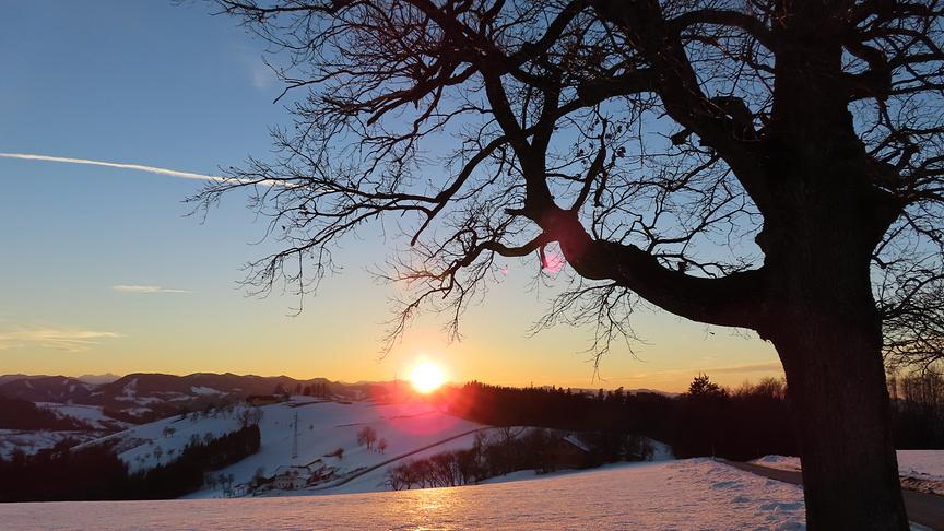 © Rudolf Kössl Herrlicher Sonnenuntergang am Sonntagberger Höhenweg. (Rudolf Kössl)
