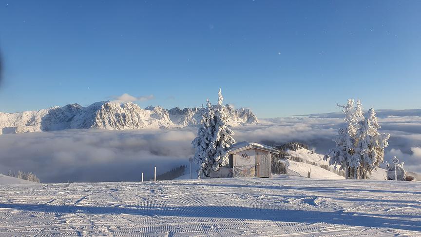 © Manfred Malin Blick von der Skipiste der Skiwelt Scheffau zum Wilden Kaiser. (Manfred Malin)