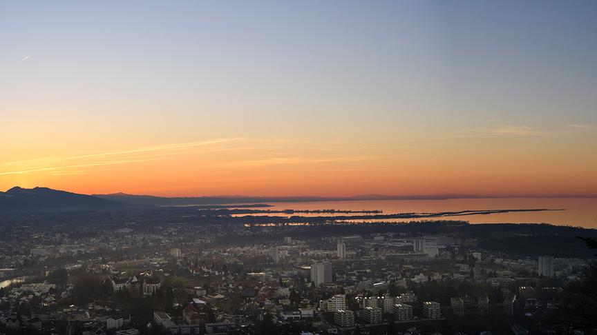 © Manfred Gasser Stimmung über dem Bodensee - kurz nach Sonnenuntergang. (Manfred Gasser)