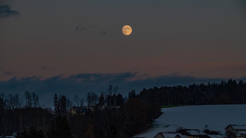 © Manfred Kamleitner Fast-Vollmond über Peuerbach (Manfred Kamleitner)