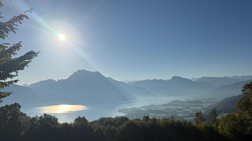 See und Bergpananorama - Blick vom Gmundnerberg 